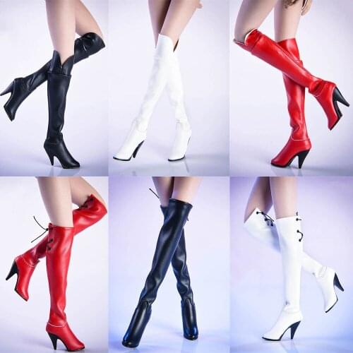 In stock 19XG36 over-the-knee Boots Suitable for 1:6 Female Soldier Dolls Suitable for 12 inch Female Body Solid