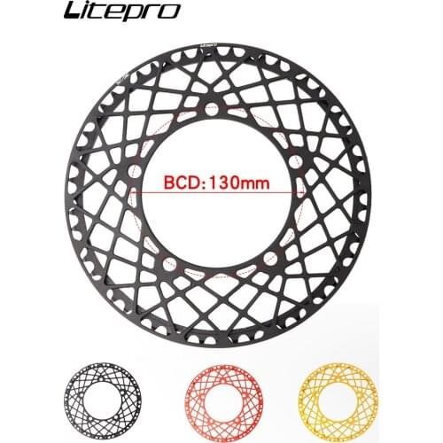 Litepro Spider Web Chainring Crankset 130 BCD Folding Bike BMX Single Speed Chain Wheel AL7075 Crank 130bcd Tooth 53T 56T 58T