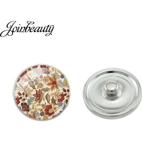 JOINBEAUTY Vintage Window Grilles Glass 10/16/18mm Snap Buttons Glass Snap Cabochon Fit DIY Snap Bracelets Bangles 5pcs/lot VG08