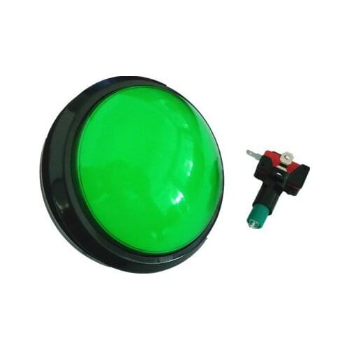 2 pcs of Green 100mm lighted button Illuminated round Push Button with microswitch for arcade game machine