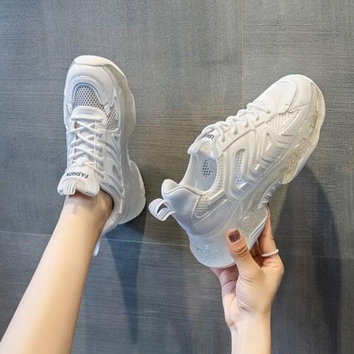 2021 new fashion sneakers women breathable mesh womens shoes all-match explosive style increased small white shoes
