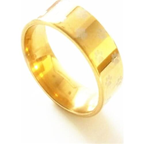 Gold-color Stainless Steel Rings For Women Gifts Dog Cat Paw 8 cm Width Bear Claw Finger Rings Men Jewelry