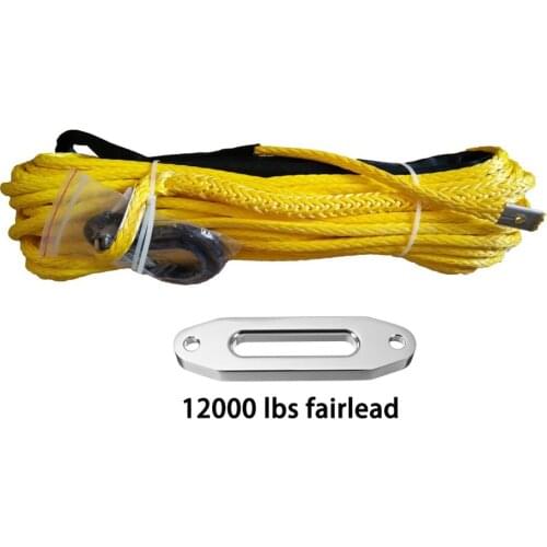 1/2"*100ft Synthetic Rope With Hook and 12000LBS Fairlead, Winch Cable for Car Accessories