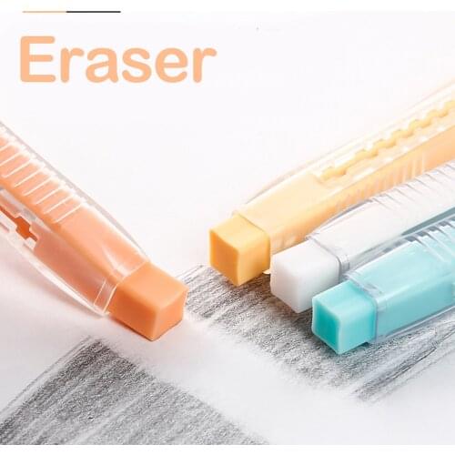 1Pcs Creative Pen-shaped Pressed Rubber Pencil Eraser Painting Dust-free Eraser Telescopic replacement Refill Painting Supplies