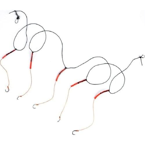 1psc 5 # -14 # Fishing hook stainless steel anti-winding hookTie up fishing group 5 Hooks Small Hook