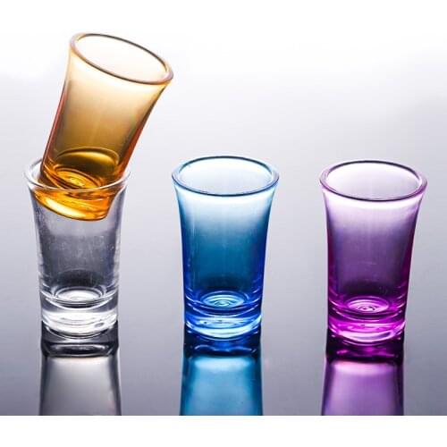 10PCS Shot Glass Cup Acrylic Party KTV Wedding Game Cup For Whiskey Wine Vodka Bar Club beer wine glass 35ml Gift Bottle