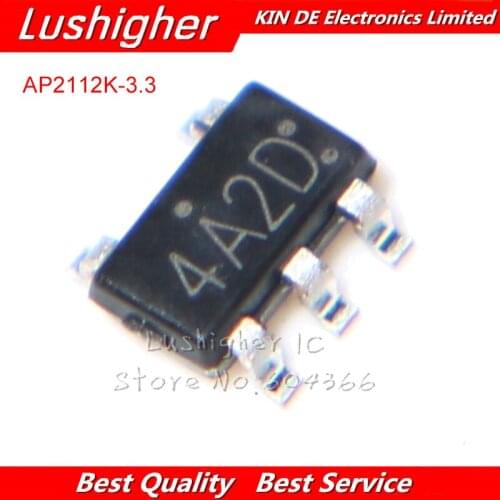 10PCS AP2112K-3.3 SOT23-5 AP2112K-3.3TRG1 3.3V 0.6A SOT25 2112 AP2112 AP2113K AP2112-3.3