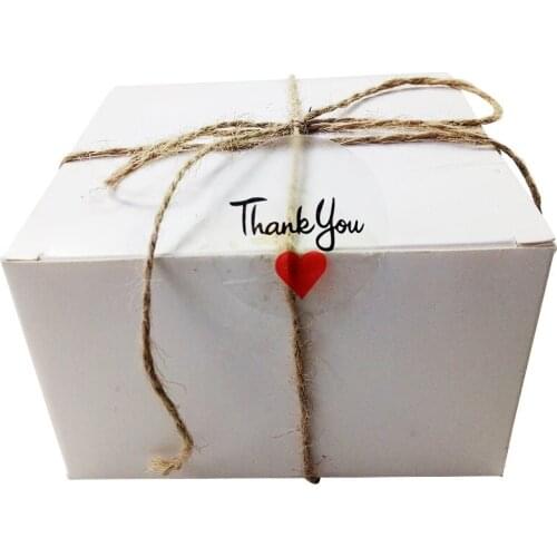 1000 Pcs/lot Round Transparent Thank you Sealing Sticker Red Heart