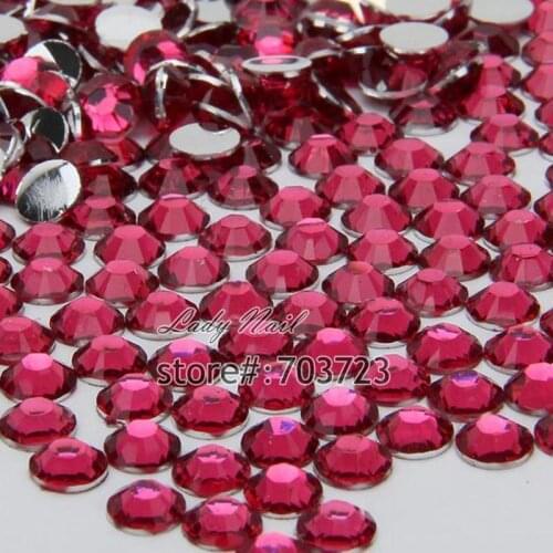 1000PCS ss12 3mm Glitter Nail Art Tips DIY Rhinestones Crystal Non Hotfix Flatback Nail Art Decoration BeadsDark Rose N13