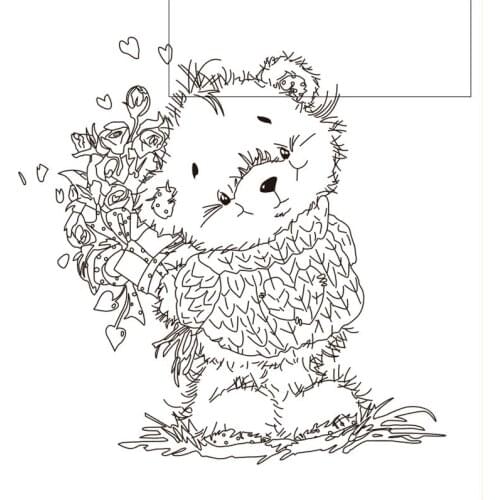 10x10 Cute bear New Transparent Clear Rubber Stamp Sheet Cling Scrapbooking Photo Album PaperCard DIY Craft
