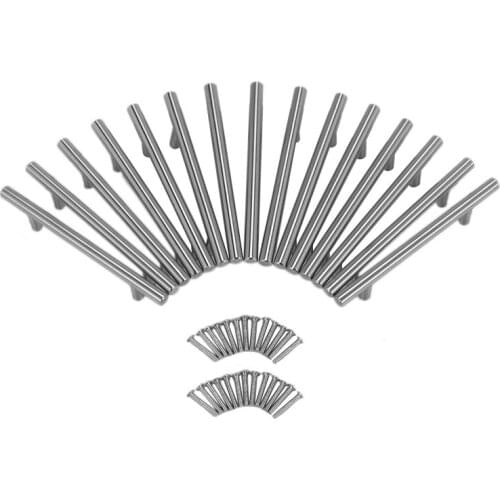 15Pcs Furniture Handles Kitchen Cabinet T Pulls Handles Knobs Stainless Steel Handles for Furniture Door Cabinet Bar Handle 150x
