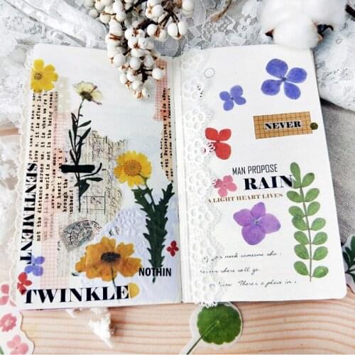 40PCS/lot Flower Plants Pattern Masking Paper Stickers DIY Scrapbooking Diary Album Card Decoration
