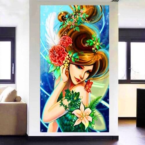 5D DIY Tree Fairy art,Crystal Diamond Painting Full Square Home Decoration Embroidery Handcraft Art Landscape Woman k1916