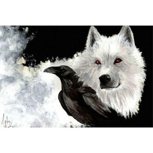 Diy Diamond Painting cross stitch Kit crow Full Square Drill Diamond Embroidery Painting Rhinestones Wolf For Home Decoration