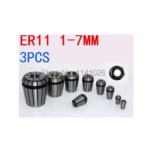 Free Shipping 3PCS for Choose ER ER11 Collet Chuck for Spindle Motor Engraving/Grinding/Milling/Boring/Drilling/Tapping