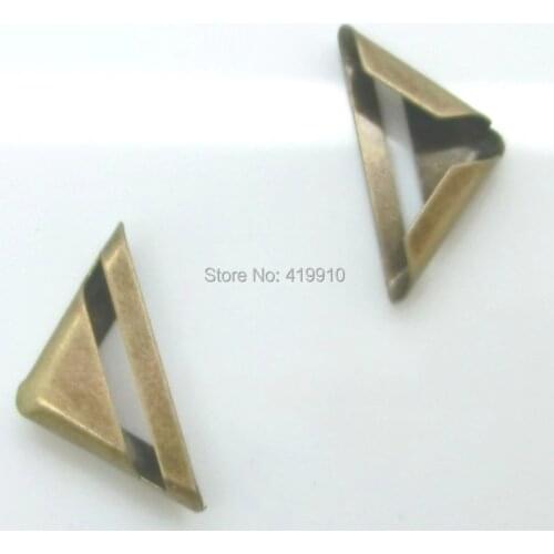 Free Shipping-100PCs Antique Bronze Book Scrapbooking Albums Menus Folders Triangle 23x17mm J1716