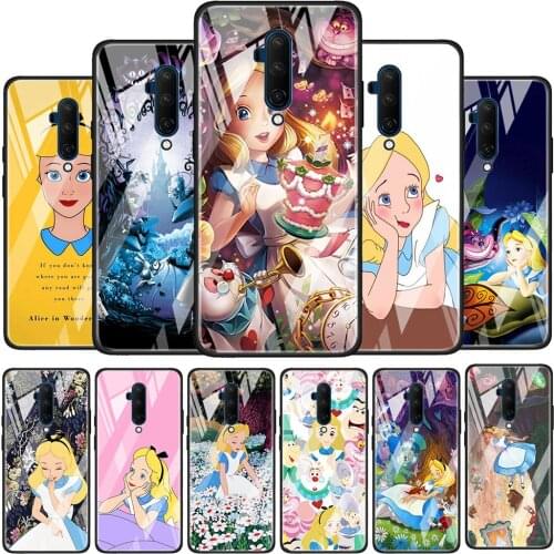 Princess Alice Disney Tempered Glass Cover For OnePlus Z 7 8 9 7T 8T 9R Nord 5G Pro Silicone Phone Case Coque