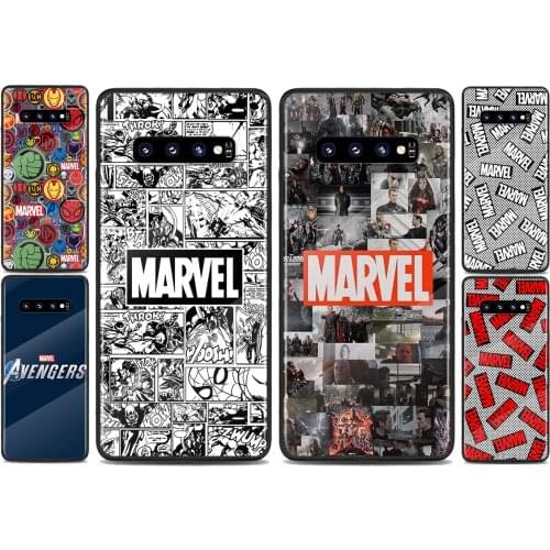 Tempered Glass Cover Marvel Logo Avengers For Samsung Galaxy S20 FE S10e S10 S9 S8 Ultra Plus Lite Plus Phone Case