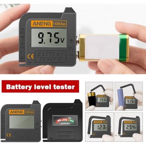Digital ANENG 168Max Lithium BatteryUniversal test Checkered load Capacity Tester analyzer Display Check AAA AA Button Cell