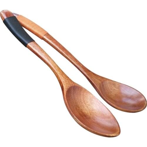 Wooden Wire Soup Spoon Stirring Scoop Teaspoon Kitchen Cooking Utensil Tool