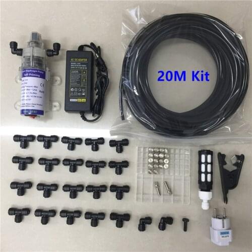 S297 White Black 20M garden electric pump misting spray system nebulizer for flowers plant greenhouse garden irrigation injector