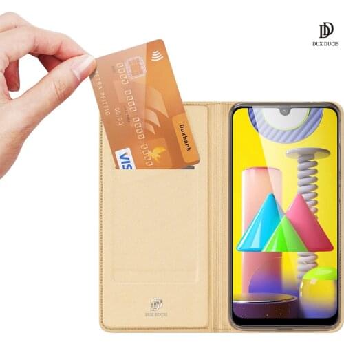 For Samsung Galaxy M31 DUX DUCIS Skin Pro Series Leather Wallet Flip Case Full Protection Steady Stand Magnetic Closure