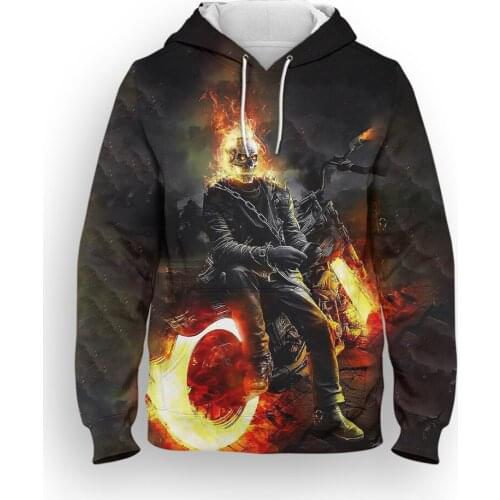 Marvel Ghost Rider Cool Womens Hoodie Casual Spring Autumn 3D Print Boy Girl Kids Sweatshirt Streetwear Women Clothing