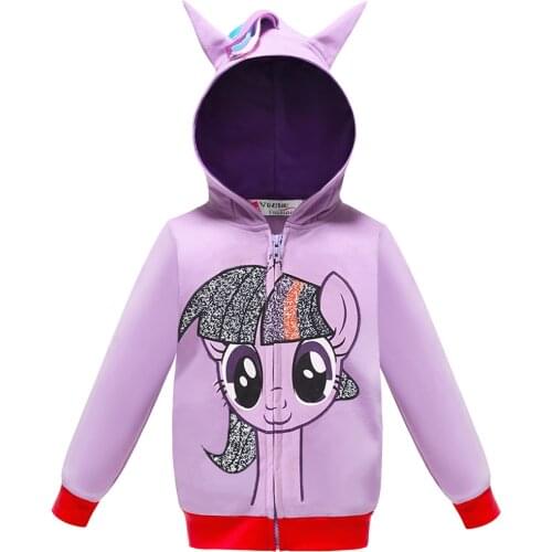 New Autumn My Little Poli Christmas Coat Kids Girls Rainbow Dash jacket Pony Children Baby Boys Hooded Jacket Childrens Jacket