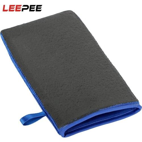 LEEPEE Artificial wool Car Wash Washing Gloves Cleaning Soft Microfiber Car Washer Magic Clay Water Absorption Car-styling