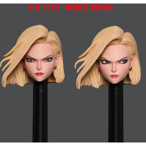 Lminitoys M003 A/B 1/6 Scale 1/12 Scale Anime Girl Head Carving Model with Look straight/Squint for 6'' /12'' Female Figure Body