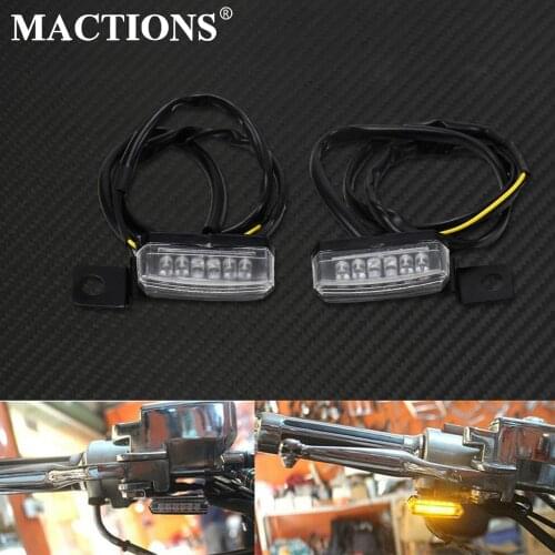 Mactions EM Front Rear LED Mini Turn Signal Light Blinker Light Indicator Lights For Harley Touring Dyna Sportster Custom