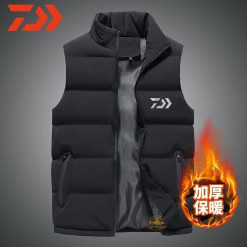 Daiwa Fishing Clothes Mens Autumn and Winter Outdoor Sports Down Windproof Vest Mountaineering Thick Warm Fishing Jacket