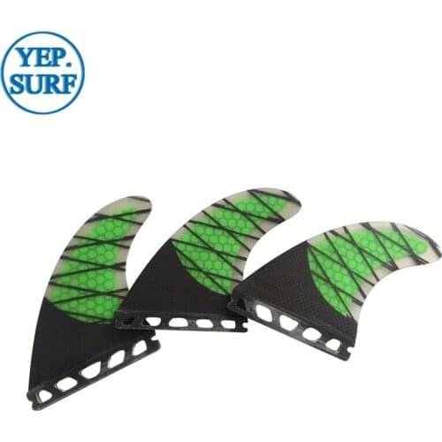 Future G3 Fins Green/Orange color Honeycomb carbon Top Quality Fins SUP Surfboard Fins de Surf Fin