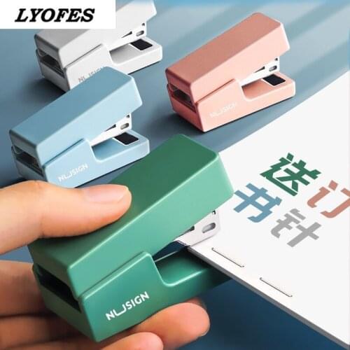 Pure Color Portable Mini Stapler Set with 1000pcs Staples 10# Stationery Office Binding Tool School Binder Teacher Gift