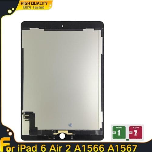100% New Tablet LCD For Apple iPad 6 Air 2 A1567 A1566 Display Touch Screen Digitizer Sensors Assembly Panel Replacement Parts