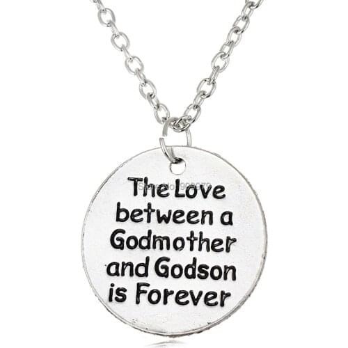 Wholesale Forever Love Between Godmother And Godson Pendant Necklace Charm Fashion Family Gift NaNA Grandma Jewelry Necklaces