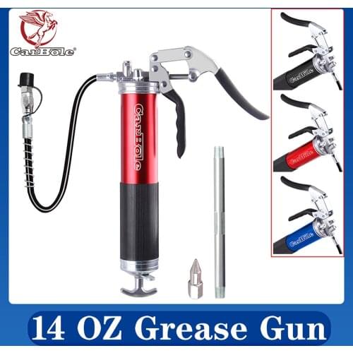 Black Blue Red Grease Gun 14OZ Heavy Duty Professional Pistol Grip Dual Flow Pressure 6000psi 4500 PSI With 18 inch Flex Hose