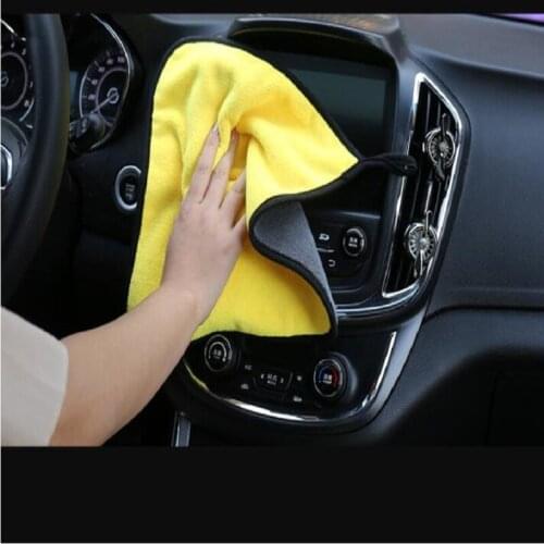 UBRUSH Polyester Towel Wipe Car Yellow 30*30cm Thick design, thick and soft Small Towel For Your Car Double-sided design