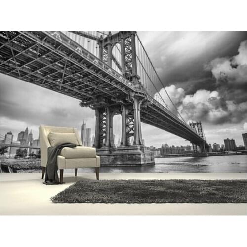 Custom Black and White Photo Wallpaper Modern City Street View Living Room Bedroom Restaurant TV Background Wallpaper Customized