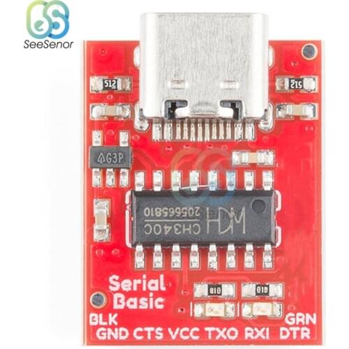 Type-C to TTL Serial Port CH340C Module USB Bus Conversion Chip with Indicator Lights for STC MCU STM8 STM32 Download Program