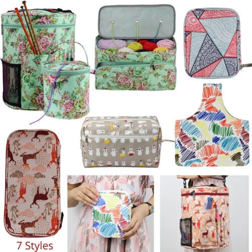 Empty Yarn Storage Bag For Crochet Hooks And Knitting Needles Crochet Bag DIY Weave Sewing Tools Bag 7 Styles Knitting Bag