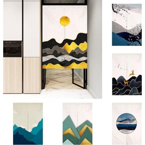 Modern Simple Cloth Door Curtain Bedroom Kitchen Partition Curtain Geomantic Half Panel Curtain Doorway Hanging Curtain