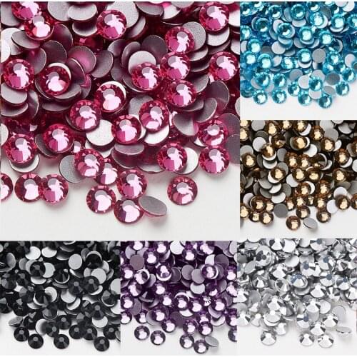 Rhinestones&Crystal for Nails Art/288-1440pcs Strass Nail Art Decorations Non Hotfix Flatback Glass Rhinestones Flatback Crystal