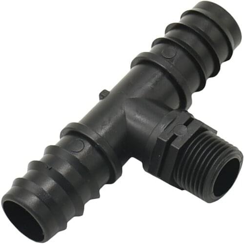 Male 1/2 to 25mm hose tee 2-way water splitter 25mm hose irrigation connector 2 pcs