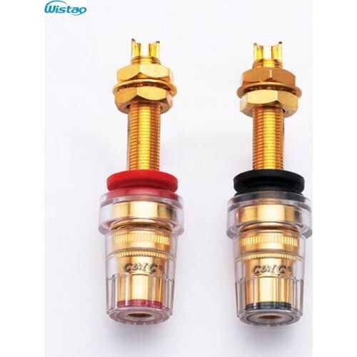Lengthened Terminal Original US CMC 858-L Speaker Terminals Amplifier Copper Gold Plated overall length 64mm Red and Black