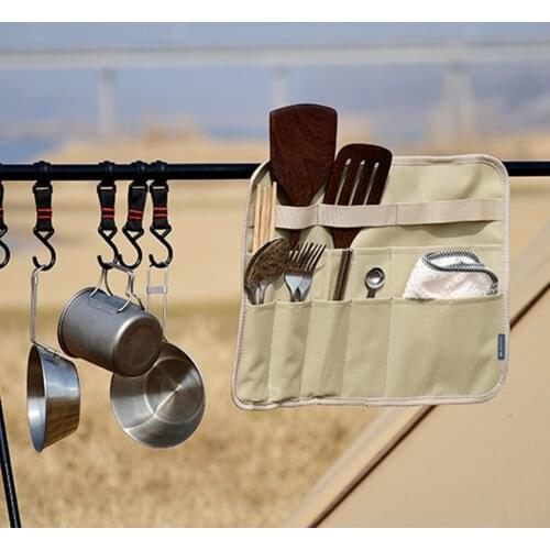 Outdoor Portable Folding Tableware Storage Bag Oxford Cloth Camping Rack Tool Organizer Pouch Picnic Tool Storage Pack