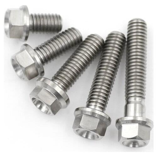 1PCS new M6 Stainless Steel Hex Flange Screws Cap Washer Head Bolts Titanium Socket Flange Bolt Cap Screw