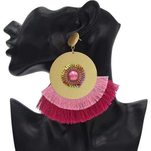 Drop Earrings Bohemian Big Tassel Long Statement Earrings Fringed Gold For Women Party Anniverysary Gifts Bijoux Maxi Jewelry