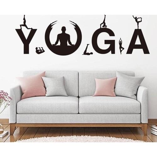 Yoga posture Wall Decals Vinyl Modern Yoga Gym Wall Sticker Yoga Sport benefits of practice Workout Wall Decor Wallpaper C684