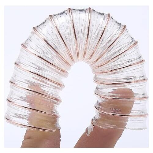 One metre 25mm-100mm ID Polyurethane duct Copper-plated steel hose Hose transparent pu vacuum duct 0.6mm thickness